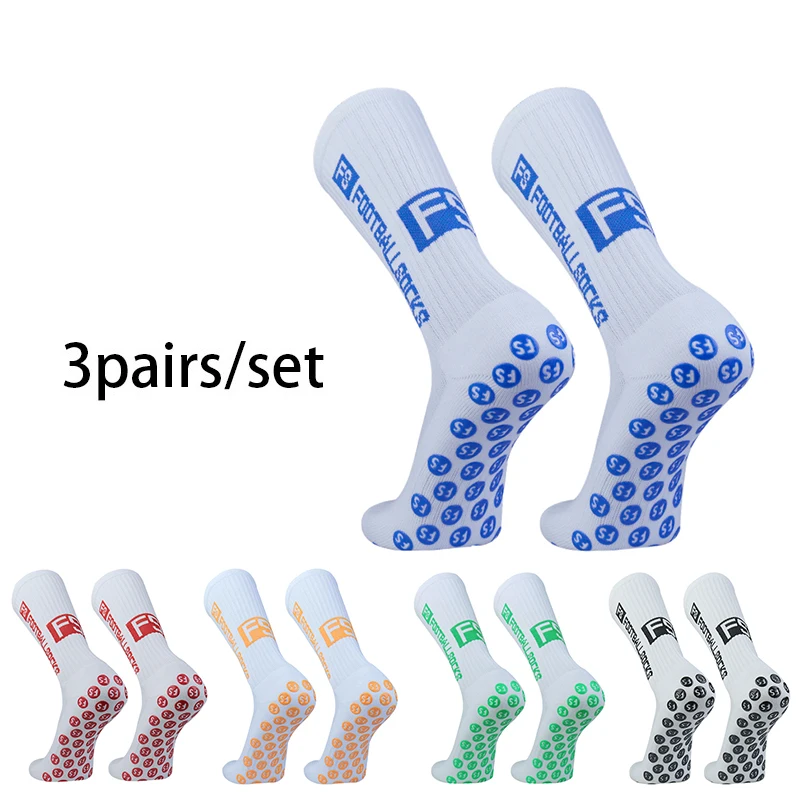 Sock Garter Men - 3 ペア新 2023 男性女性カラフルな文字サッカーソックス通気性スポーツシリコーンノンスリップグリップサッカーソックス
